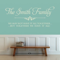 Personalised Family Name Large Wall Stickers Art Quotes Bedroom Decals, Transfer Decoration - thumbnail 3