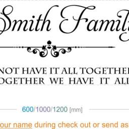 Personalised Family Name Large Wall Stickers Art Quotes Bedroom Decals, Transfer Decoration - thumbnail 2