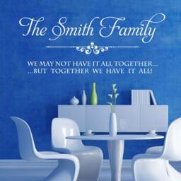 Personalised Family Name Large Wall Stickers Art Quotes Bedroom Decals, Transfer Decoration - thumbnail 1