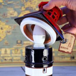 Ceramic Lighthouse Table Lamp, Nautical Klaipeda Bedside Desk D??cor, Handmade Art Deco Night New Home Gift - thumbnail 3