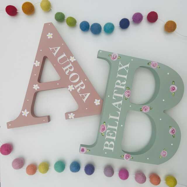 Personalised Engraved Wooden Letter With Name - Freestanding Initial For Kids Bedroom Or Gifts - image 1