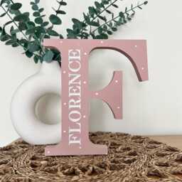 Personalised Engraved Wooden Letter With Name - Freestanding Initial For Kids Bedroom Or Gifts - thumbnail 2