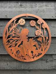 40cm Wall Art Bronze Fairy Fairies Floral Garden Home Decoration Decor Gift