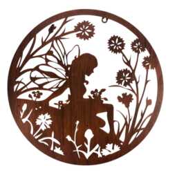 40cm Wall Art Bronze Fairy Fairies Floral Garden Home Decoration Decor Gift - thumbnail 4