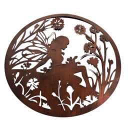 40cm Wall Art Bronze Fairy Fairies Floral Garden Home Decoration Decor Gift - thumbnail 3