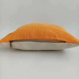 Moroccan Cactus Silk Cushion Cover, Handmade Sabra Throw Pillow, Orange Cushion, Scatter 16''x16''/40x40 cm - thumbnail 3