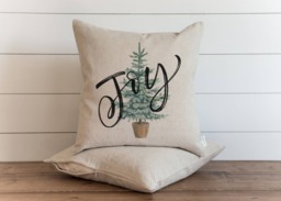 Joy Tree 20 X Pillow Cover // Christmas Holiday Winter Throw Gift Accent - thumbnail 1