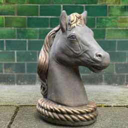 Handcrafted Concrete Horse Head Statue Garden Stone Animal Sculpture Outdoor Stable Decor Cement Equestrian Figure Handmade Lover Gift - thumbnail 1