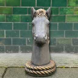 Handcrafted Concrete Horse Head Statue Garden Stone Animal Sculpture Outdoor Stable Decor Cement Equestrian Figure Handmade Lover Gift - thumbnail 3