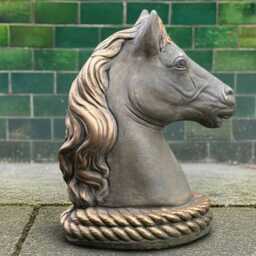 Handcrafted Concrete Horse Head Statue Garden Stone Animal Sculpture Outdoor Stable Decor Cement Equestrian Figure Handmade Lover Gift - thumbnail 2