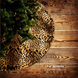 Soft Faux Fur Leopard Print Christmas Tree Skirt - thumbnail 2