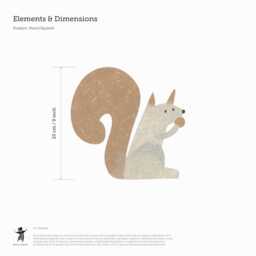 Pencil Squirrel Fabric Wall Sticker. Removable & Reusable - thumbnail 2