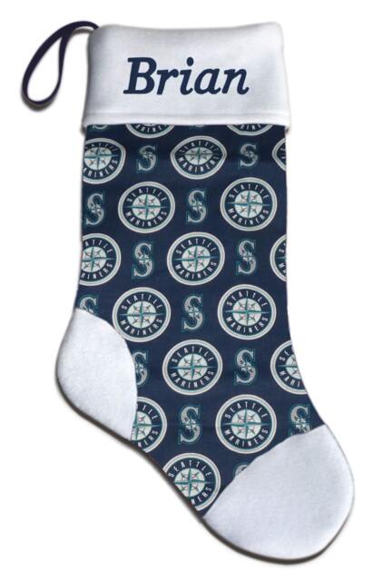 Personalized Mlb Seattle Mariners Baseball Christmas Stocking Embroidered