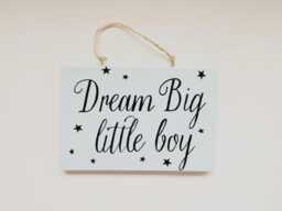 Dream Big Bedroom Plaque Boys Nursery Sign Meaningful Thoughtful Baby Boy Childrens Gift - thumbnail 1