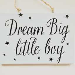 Dream Big Bedroom Plaque Boys Nursery Sign Meaningful Thoughtful Baby Boy Childrens Gift - thumbnail 2