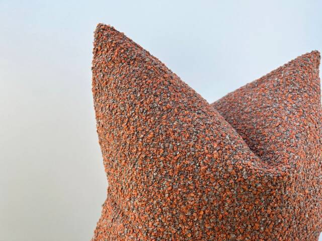 Custom Boucle Pillow Cover - Burnt Orange Cushion in 11 Color Options For Sofa Or Bed - image 1