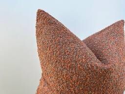 Custom Boucle Pillow Cover - Burnt Orange Cushion in 11 Color Options For Sofa Or Bed - thumbnail 1