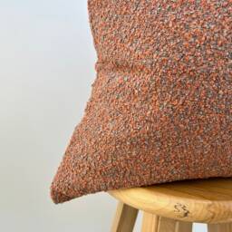 Custom Boucle Pillow Cover - Burnt Orange Cushion in 11 Color Options For Sofa Or Bed - thumbnail 2
