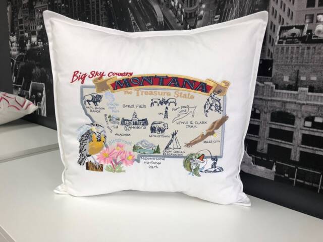 Montana State Pillow With Feather Insert - image 1
