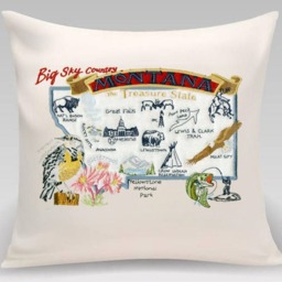 Montana State Pillow With Feather Insert - thumbnail 2
