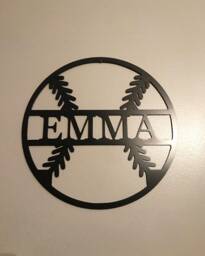Personalized Metal Baseball Wall Hanging - Decor Kid's Room Gift Softball Valentine's Day