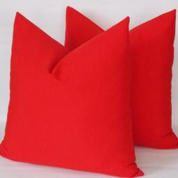 Set Of 2 Red Cotton Pillow Covers Decorative Throw Pillows - thumbnail 2