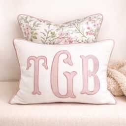 Personalized Appliqu?? Pillow With Monogram - Custom Name Lumbar Cushion Nursery Gift Ddp Shipping To The U.s