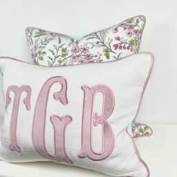 Personalized Appliqu?? Pillow With Monogram - Custom Name Lumbar Cushion Nursery Gift Ddp Shipping To The U.s - thumbnail 3