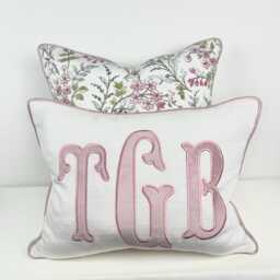 Personalized Appliqu?? Pillow With Monogram - Custom Name Lumbar Cushion Nursery Gift Ddp Shipping To The U.s - thumbnail 2
