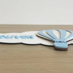 Personalised Hot Air Balloon Nursery Name Sign 3D Mdf & Plywood - thumbnail 2