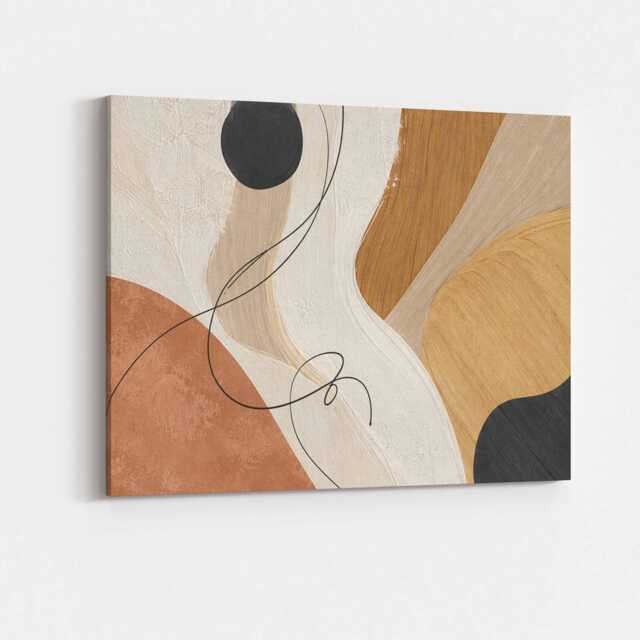Abstract Canvas Wall Art Textured Brush Stroke Neutral Beige Modern Contemporary Minimalist Aesthetic Decor Living Room Bedroom Cool Artwork - image 1