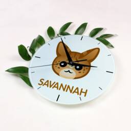 A Clock With A Savannah Cat. New Collection The Cute Art-Dog Cat - thumbnail 2