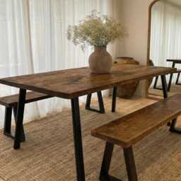 The Glencoe Dining Table - Rustic Solid Wood English Country Style Handmade in The UK - thumbnail 2