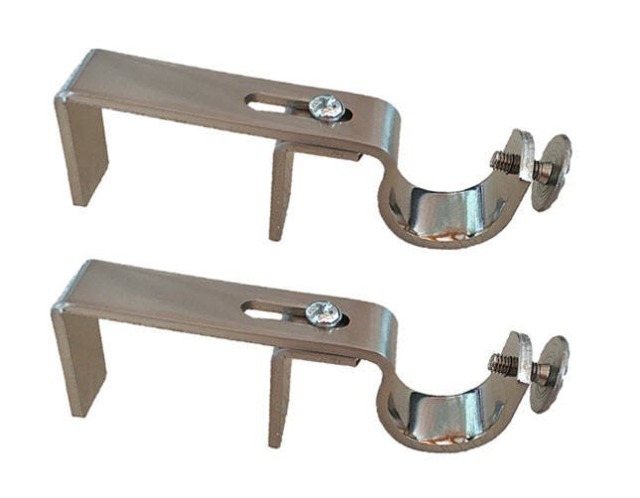 Nono Bracket - No Drill Curtain Rod Attachment Over Blinds - Satin Nickel - image 1
