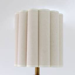 Handmade Burlap Bedside Table Lamp Acrylic Shade, Bronze Base - thumbnail 3