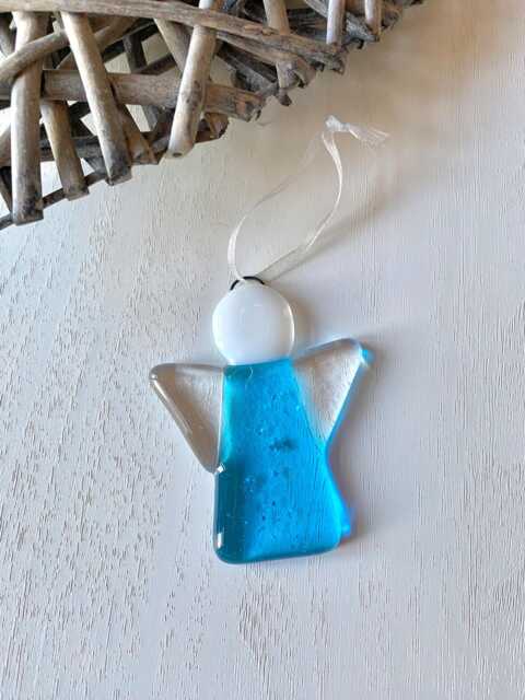 Glass Angel Christmas Tree Decoration Handmade Hanging Ornament Stocking Filler - image 1