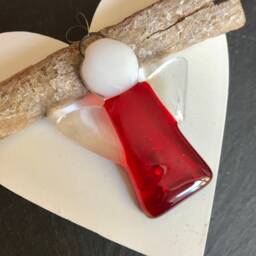 Glass Angel Christmas Tree Decoration Handmade Hanging Ornament Stocking Filler - thumbnail 3