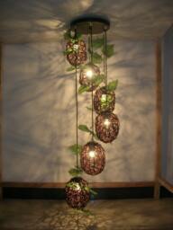 Handmade Art Lamp Wicker Cane Makes Up Pedant Creative Craft Rural Droplight Sitting Room Chandeliers Rattan Woven Lights - thumbnail 1