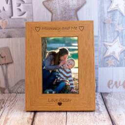 Personalised French Oak Finish Photo Frame Daddy & Me Gift - thumbnail 3