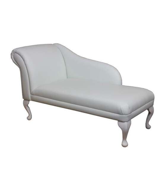 Handmade White Faux Leather Chaise Longue - image 1