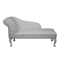 Handmade White Faux Leather Chaise Longue - thumbnail 2