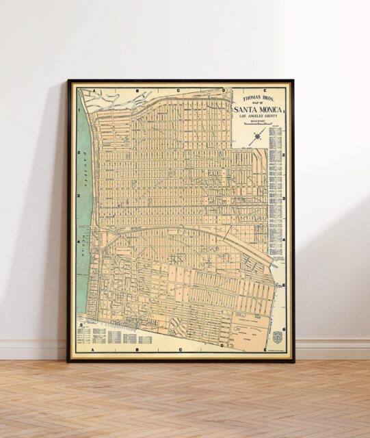 Old Map Of Santa Monica, Vintage City Housewarming Print Decor - image 1