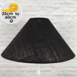 Black Hessian Coolie Lampshade - Handmade Jute Burlap Shade Natural Table Or Floor Lampshades - thumbnail 1
