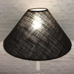Black Hessian Coolie Lampshade - Handmade Jute Burlap Shade Natural Table Or Floor Lampshades - thumbnail 3
