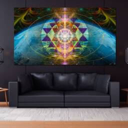 The Cosmic Key Tapestry - Wall Hanging Flower Of Life- Meditation Spiritual Sacred Geometry- Art - thumbnail 2