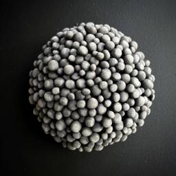 Black Porcelain Enoki Wall Sculpture Textured Ceramic Art Tile - thumbnail 2