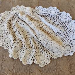 Vintage Crochet Blanket Lace Photo Shoot Newborn Stretch Wrap Swaddle Baby Photography - thumbnail 4
