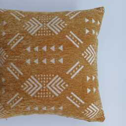 Moroccan Velvet Cushion Cover, Handmade Brocade Golden Brown Pillow, Decorative Pillow 16''x16''/40x40 cm - thumbnail 2