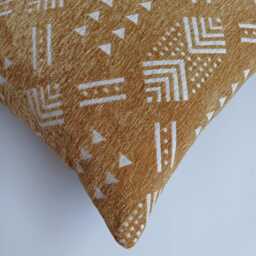 Moroccan Velvet Cushion Cover, Handmade Brocade Golden Brown Pillow, Decorative Pillow 16''x16''/40x40 cm - thumbnail 3