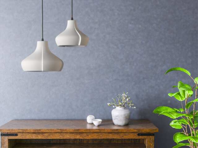 Scandinavian Ceramic Pendant Lamp, Plug-In Minimal Profile Hardwired/Plug in - Naaya Garlic Bud - image 1